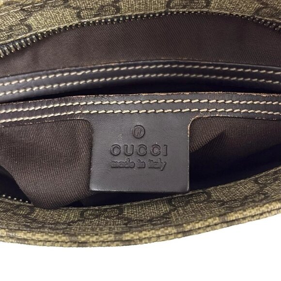 GUCCI GG Plus/GG Supreme Beige Dark Brown PVC Leather - Shoulder Bag 425-081325 - Picture 8 of 8